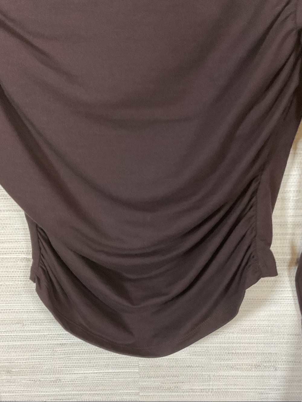 Reformation Women's Long Sleeve Emi Knit Ruched Top Black Currant NWT Small - Picture 6 of 8